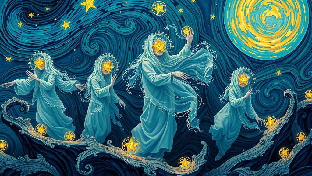 Wraiths and Spirits in Starry Surreal Fairytale