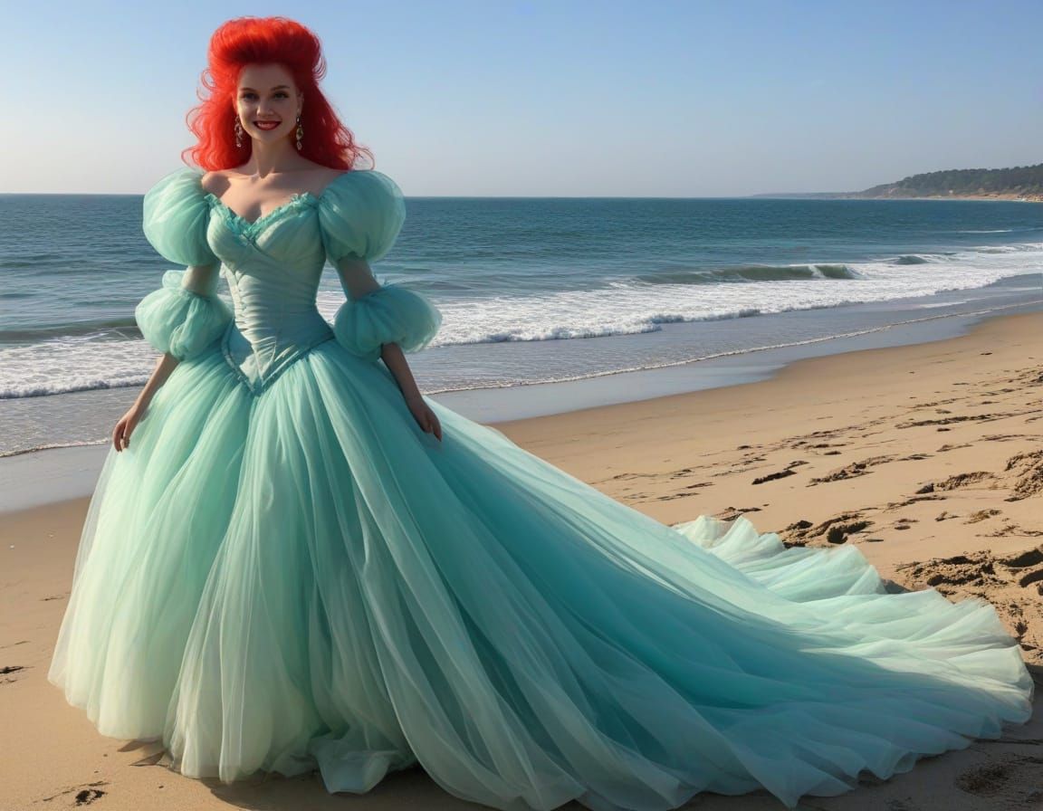Aqua Princess in 80s Tulle Splendor