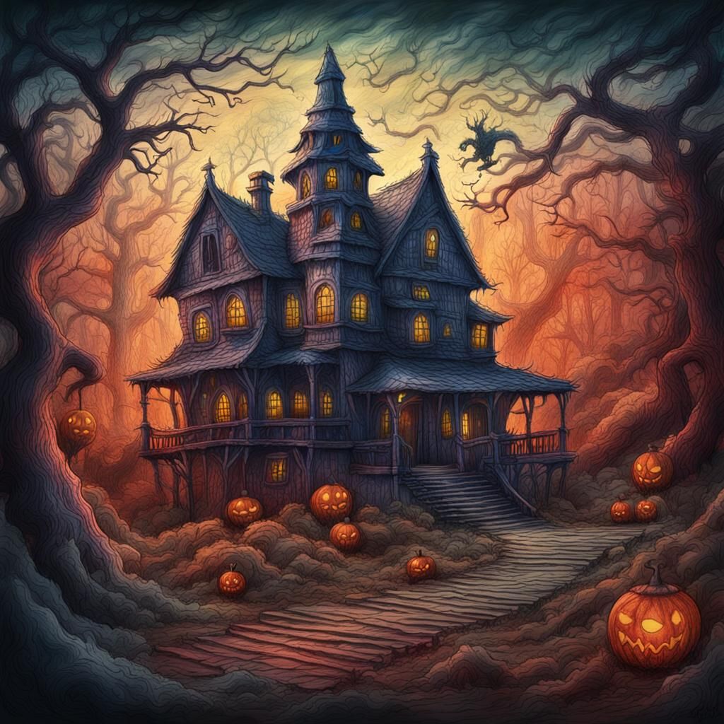 Creepy Child's Crayon Drawing: Detailed Matte Painting