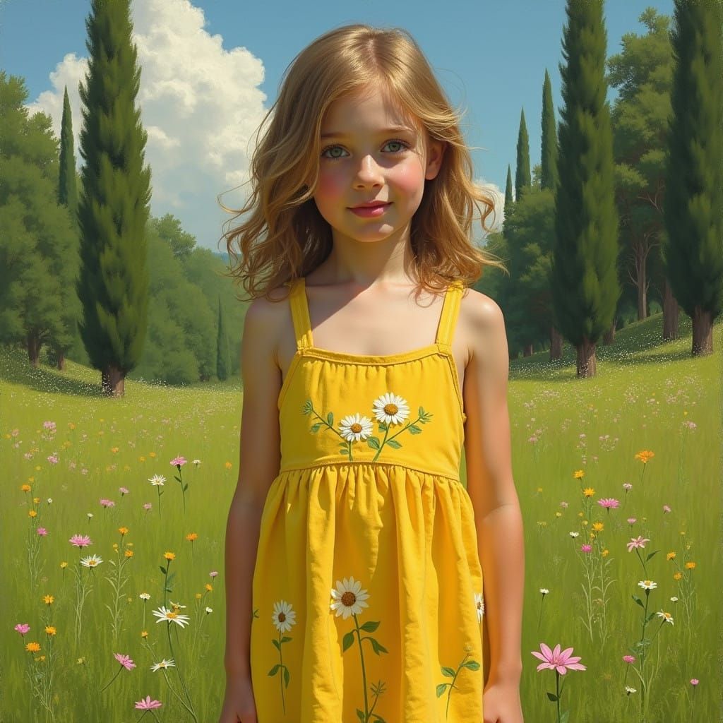 Italian Renaissance-Inspired Portrait of a Young Girl, Kaopi