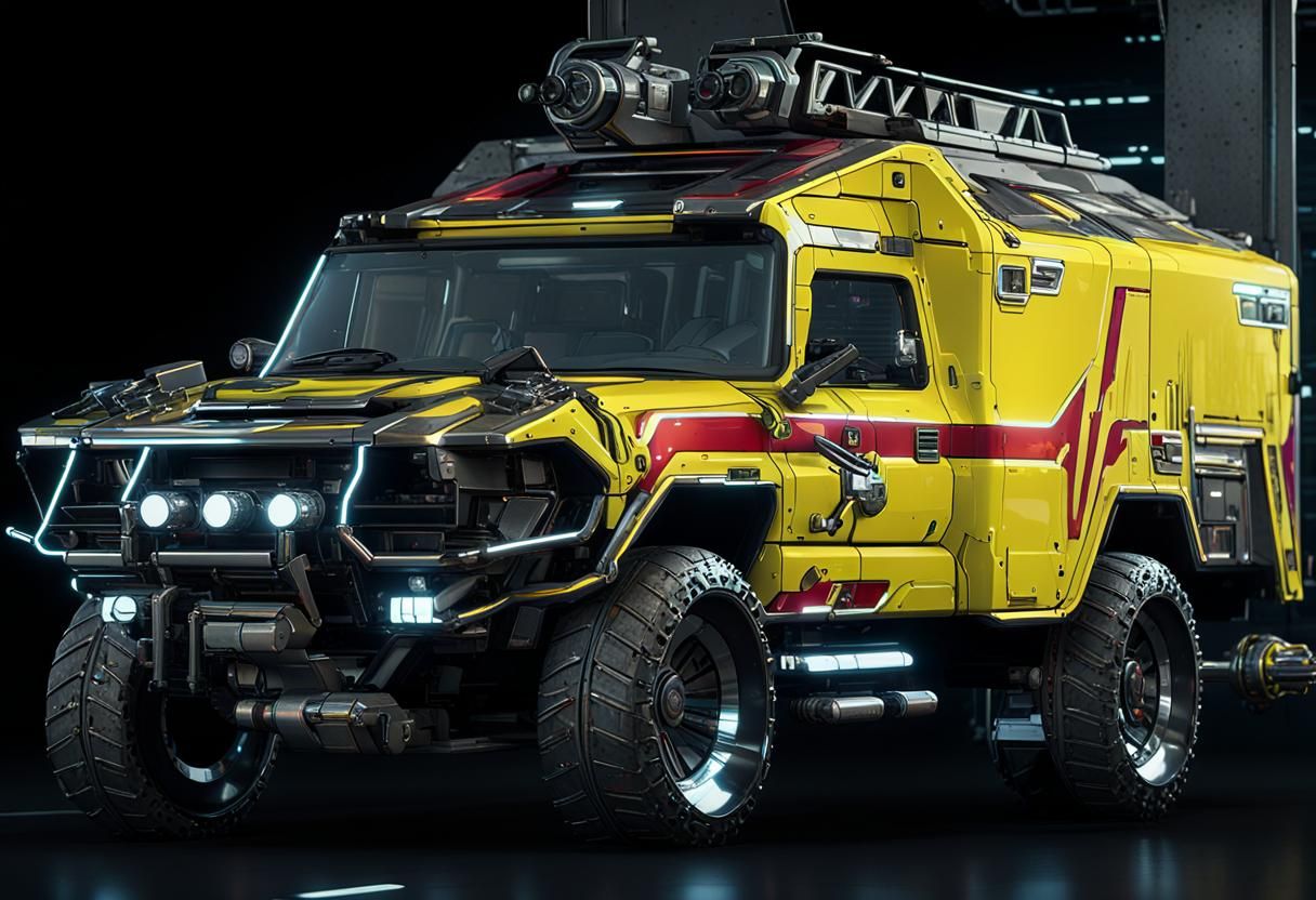 Cyberpunk Truck in Blade Runner 2049 Style