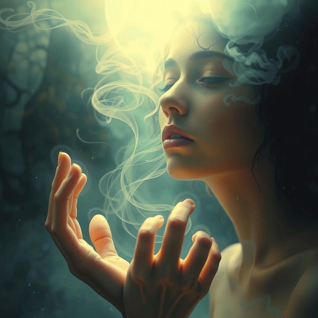 Woman in Dreamlike Landscape, Surrealist Style