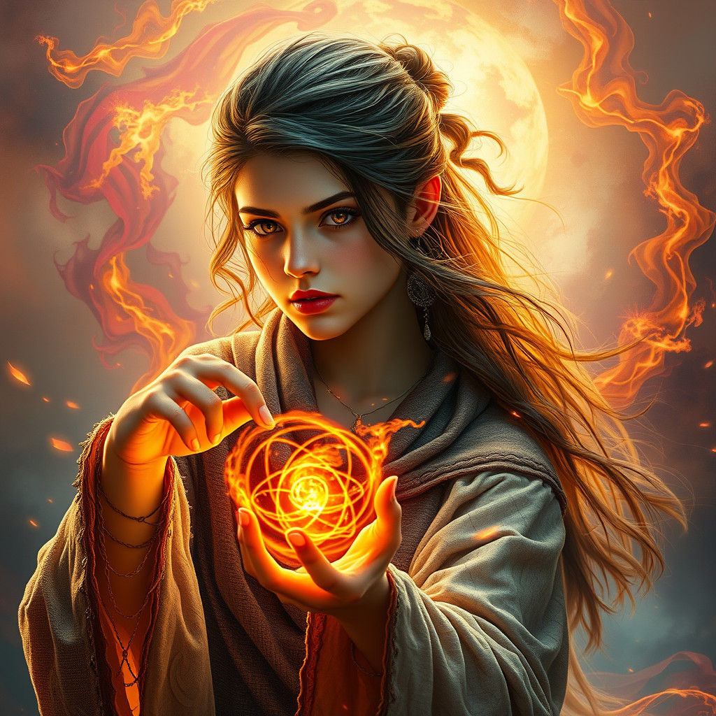 Ethereal Fire Witch Conjuring Spell