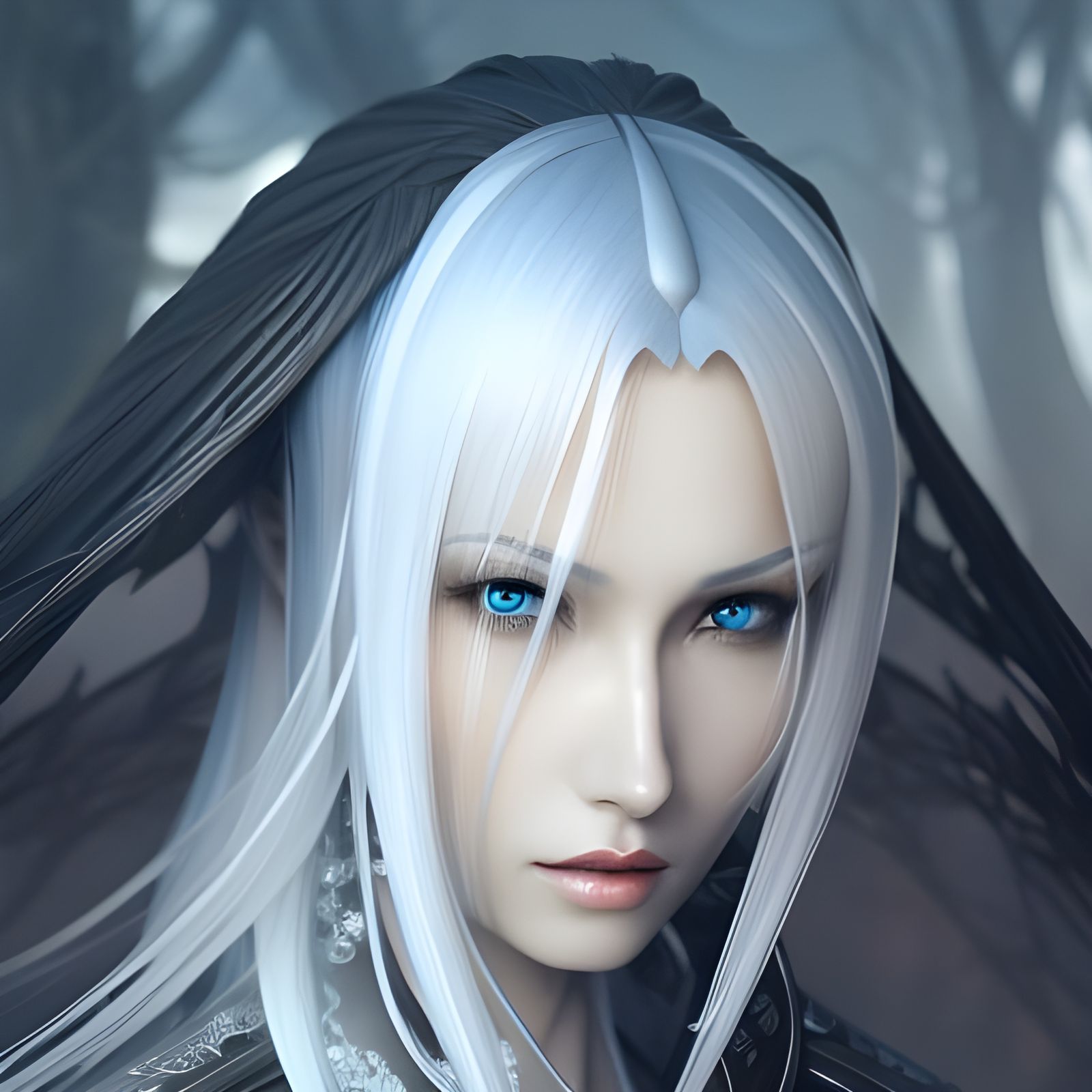 Beautiful Elf Girl by Waterfall, Hyperdetailed Fantasy Art