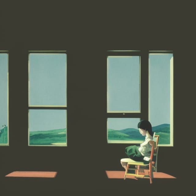 Lonely Woman in Window: Wong Kar-wai Illustration