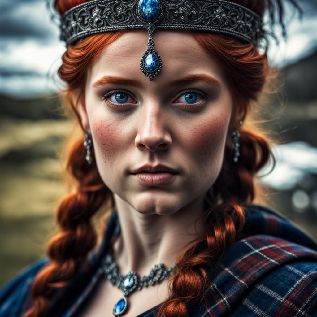 Beautiful Scottish Princess Portrait in HDR
