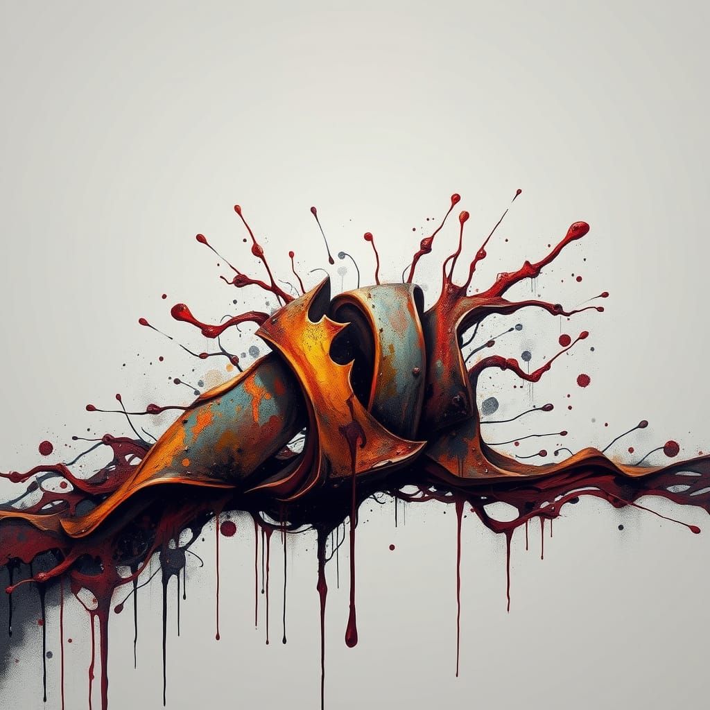 Abstract Iron and Rust Graffiti Art