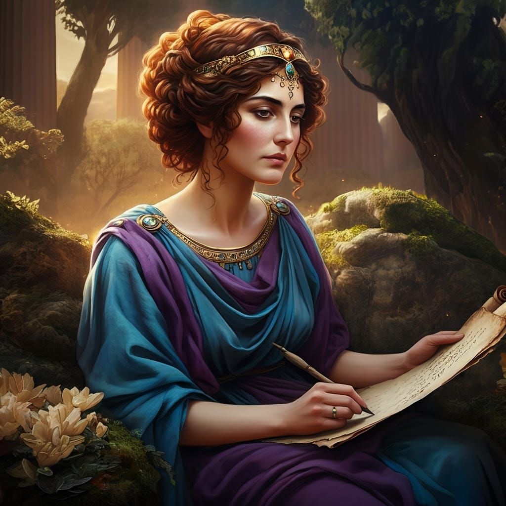 Etruscan Goddess Vegoia in Sacred Grove