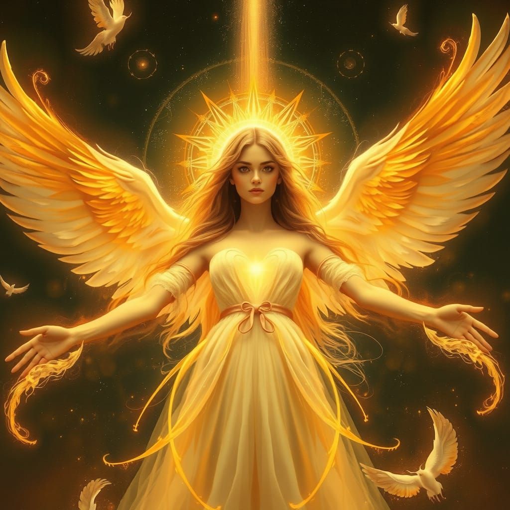 Ethereal Wisdom Embodied in Golden Light