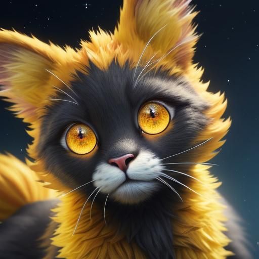 Furry Animal with Citrine Eyes in 3D Animation