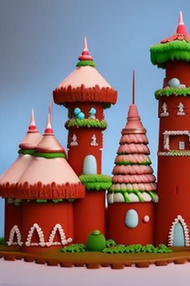 Colorful Gingerbread Castle with Candy Land Decorations