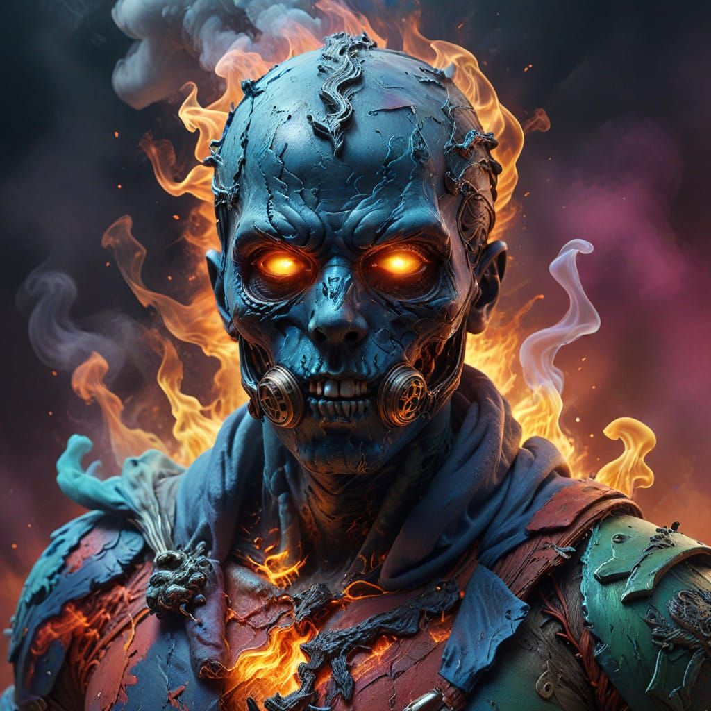 Visionary Hero Emerges from Ethereal Haze in Hyperrealistic....