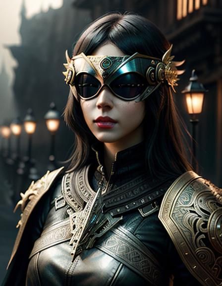 Woman with Eye-Shields in Digital Matte Painting