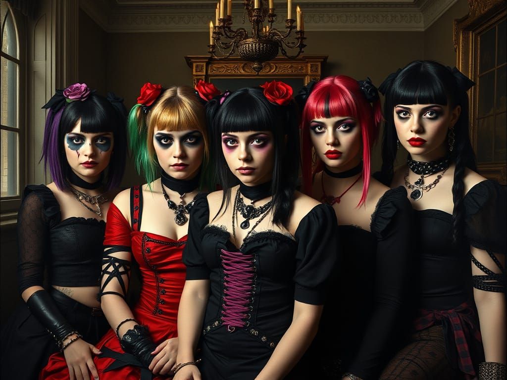 Goth Punk Portraits in Chiaroscuro Style