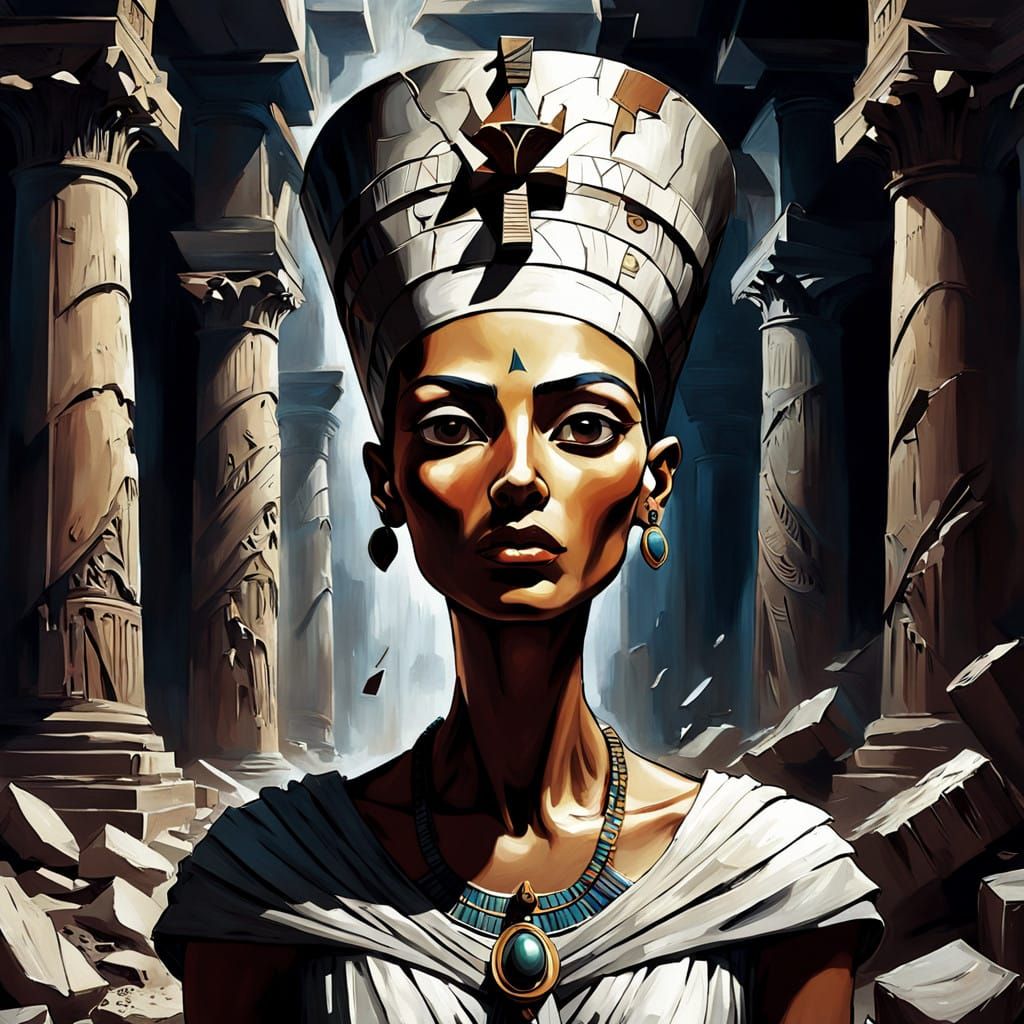 Egyptian Queen Nefertiti in Frenzied Rage