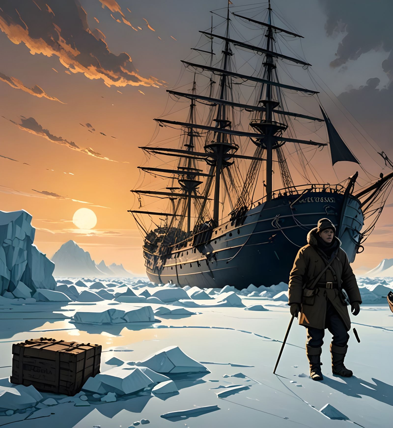 Shackleton's Antarctic Odyssey in Hyperrealism