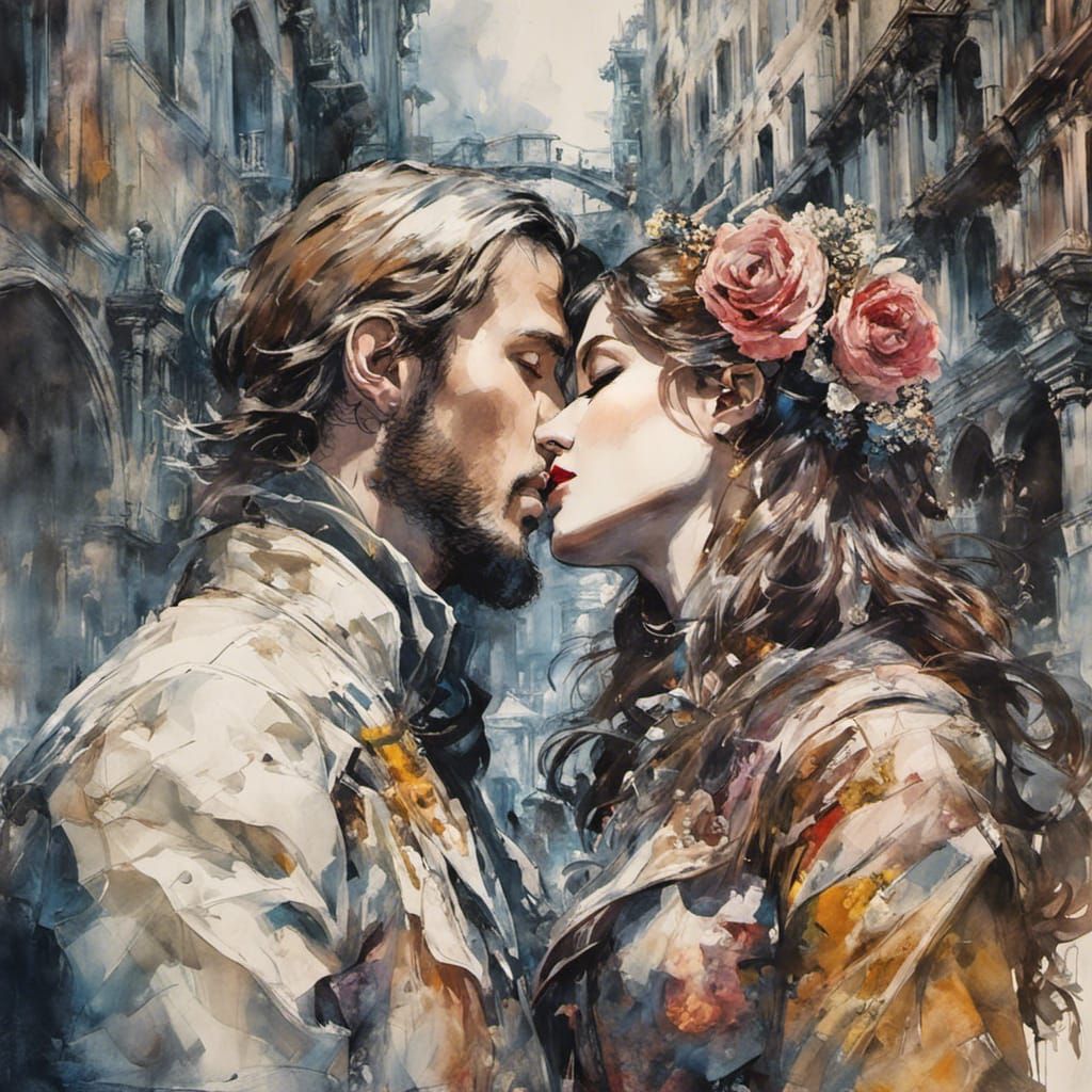 Steampunk Venice Kiss in Post-Apocalyptic Setting