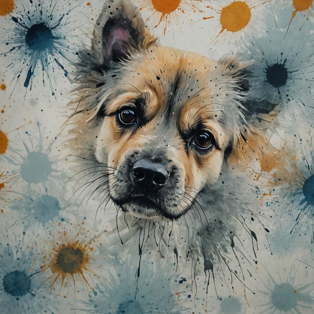 Abstract Dog Nose Print on Glass