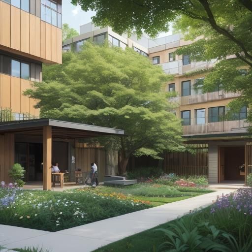 Vibrant Cohousing Community Garden: Modern Architecture Phot...