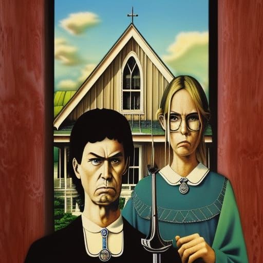 American Gothic in Manga Style