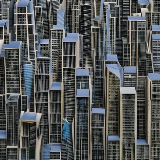 Origami City in Detailed Papercraft Style