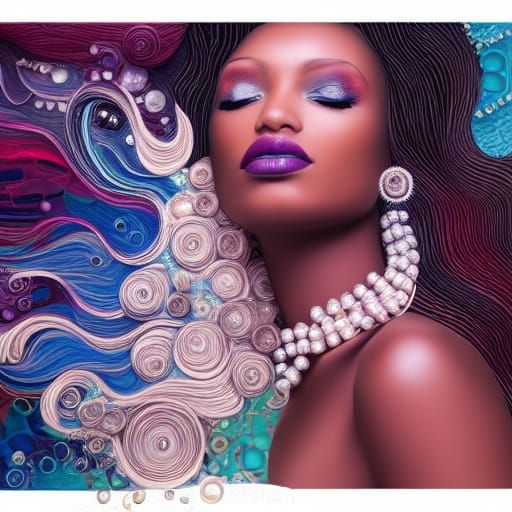 Elaborate Flowing Eddy: Hyperrealistic Collage Illustration