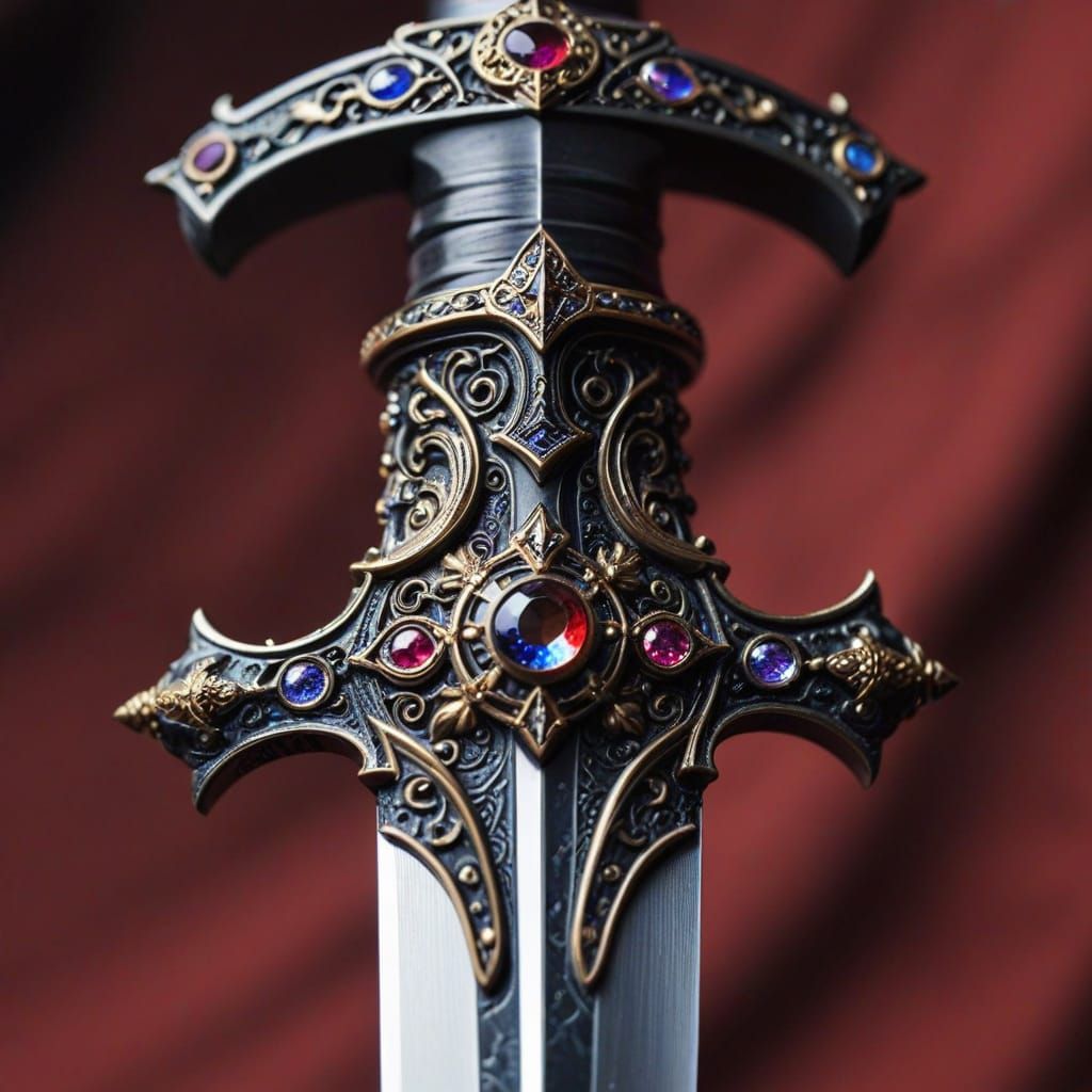 Macro View of Jeweled Sword Handle