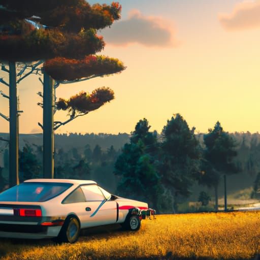 Toyota AE-86 Drift in Anime Key Visual Style