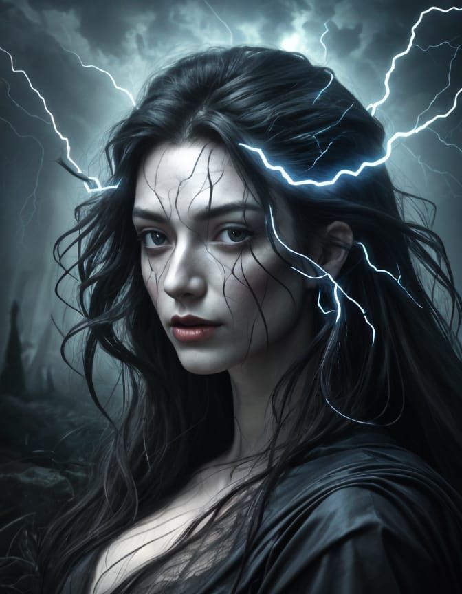 Surreal Face Portrait: Chaos and Serenity in Oil Paint