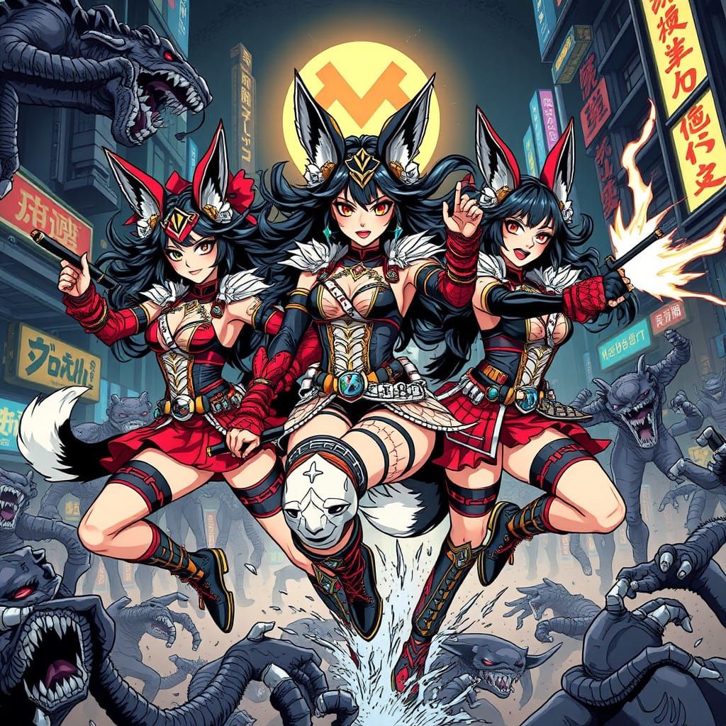 Babymetal kitsune warriors