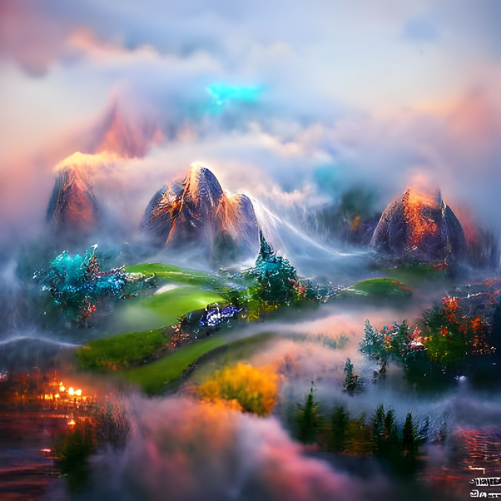 Ethereal Misty Mountain Landscape in Unreal Engine 5