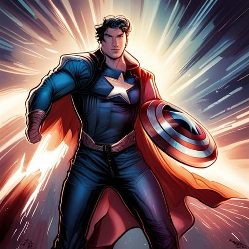 Superman and Captain America Fusion, Comic Book Art