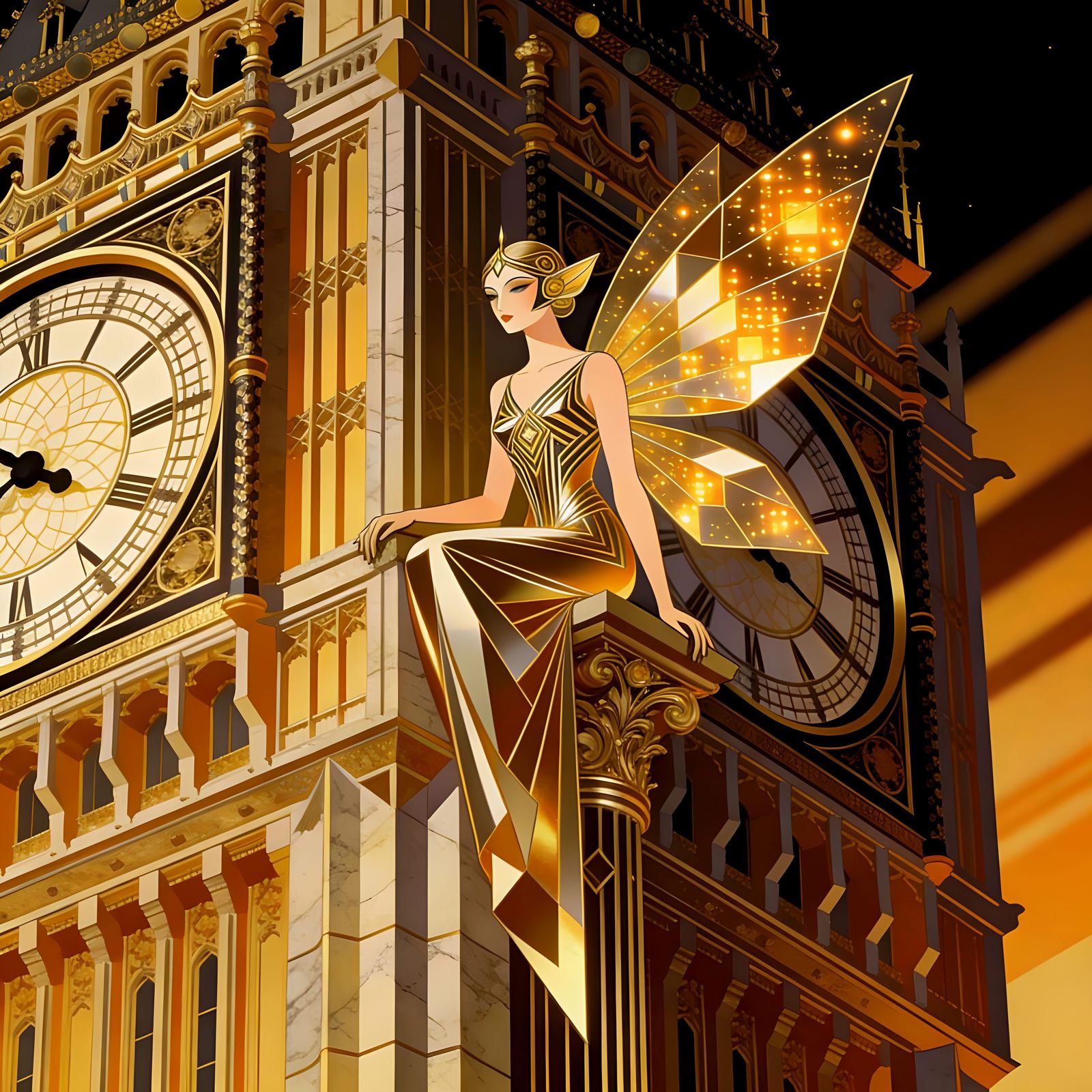Art Deco Fairy on London Landmark