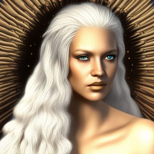 Egyptian Angel: Tan Woman with Golden Jewelry