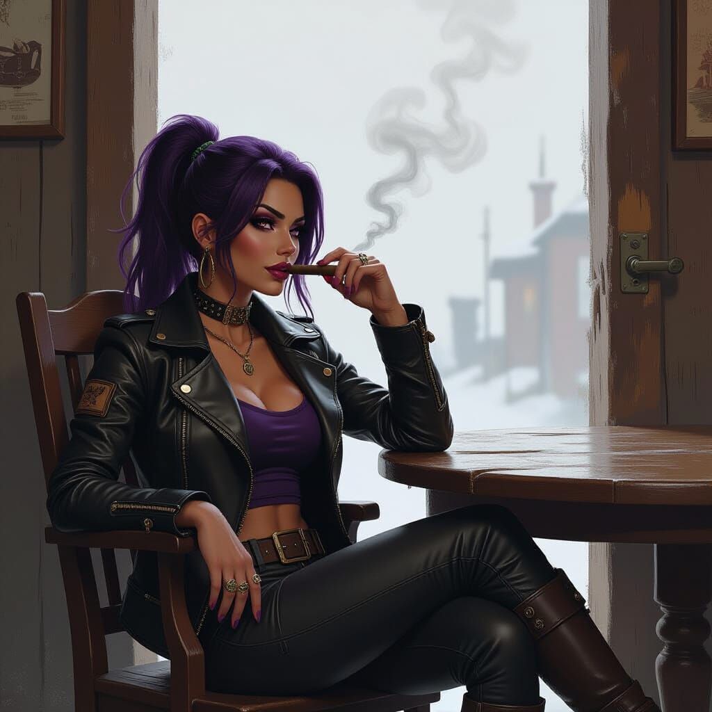 Bounty Hunter in Dimly Lit Room