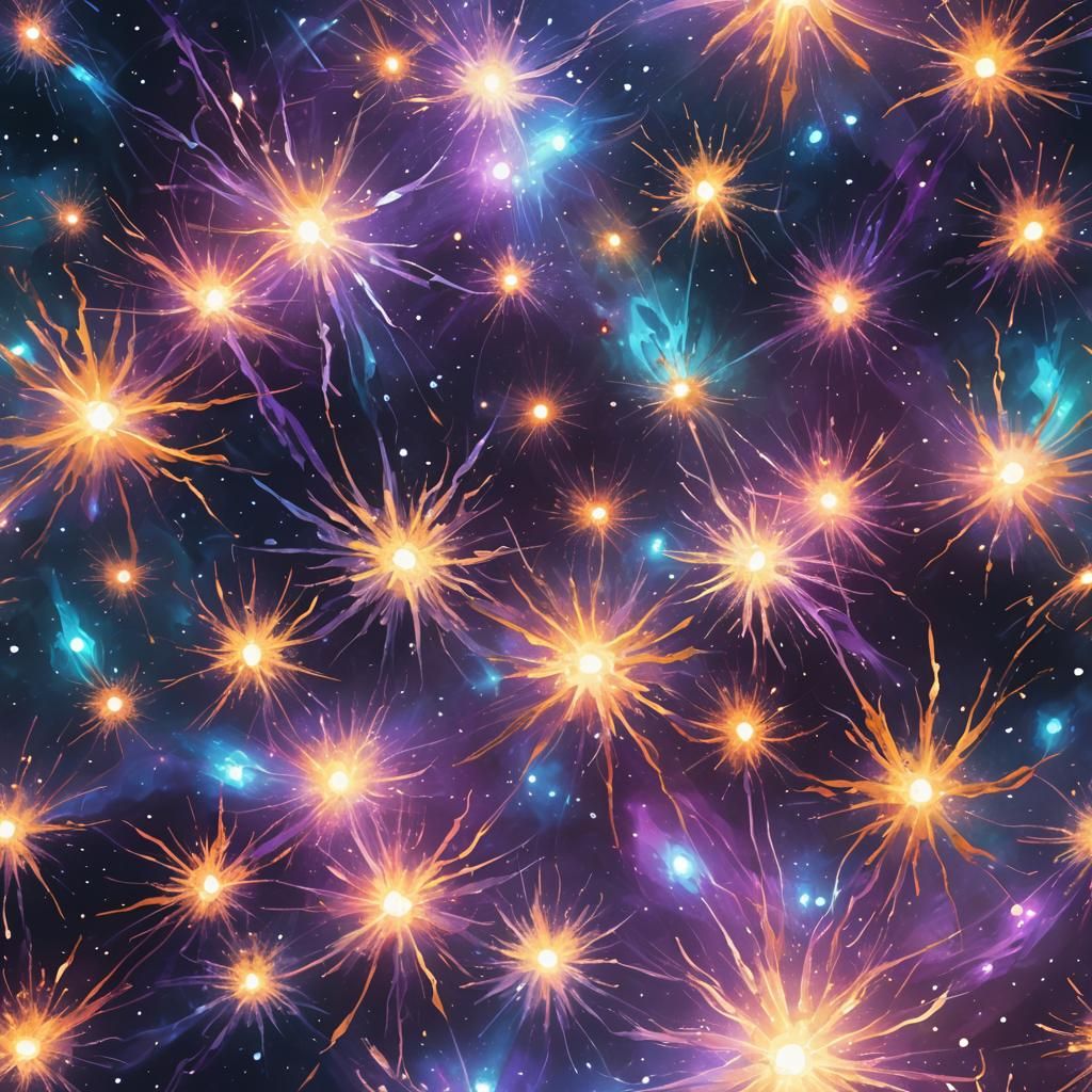 Light Beings Restarting the Universe: Cosmic Concept Art