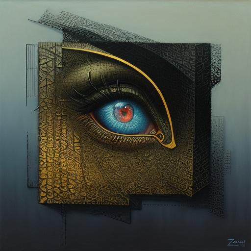 Surreal Figure in Dark Abstract Style