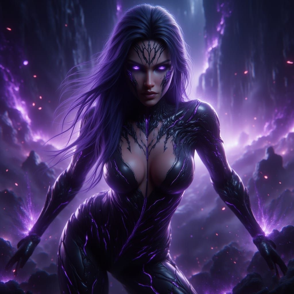 Hyperrealistic 3D Render of DC's Blackfire in Cosmic CGI