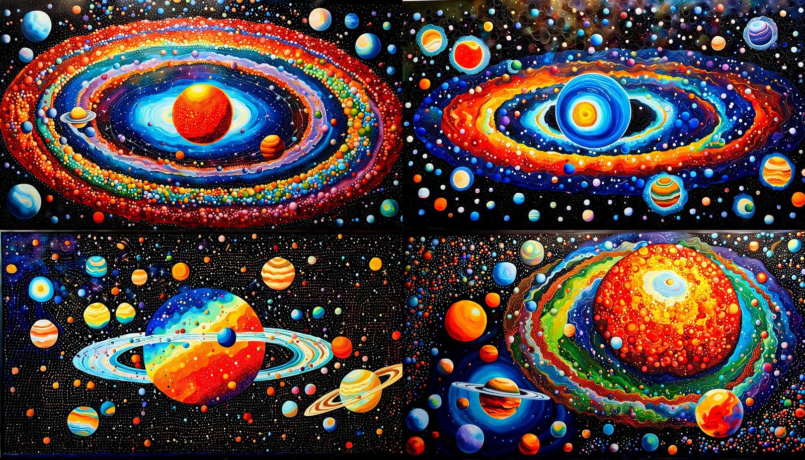 Multiverse Planet in Spectral Nebula: Acrylic Impasto Painti...