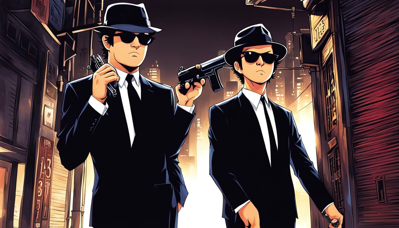 The Blues Brothers in Anime Style
