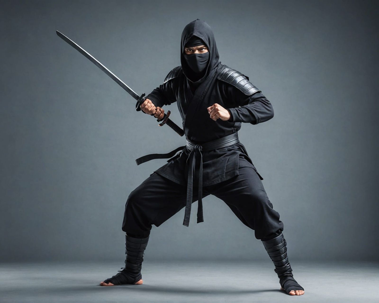Ninja in Fighting Stance Digital Art