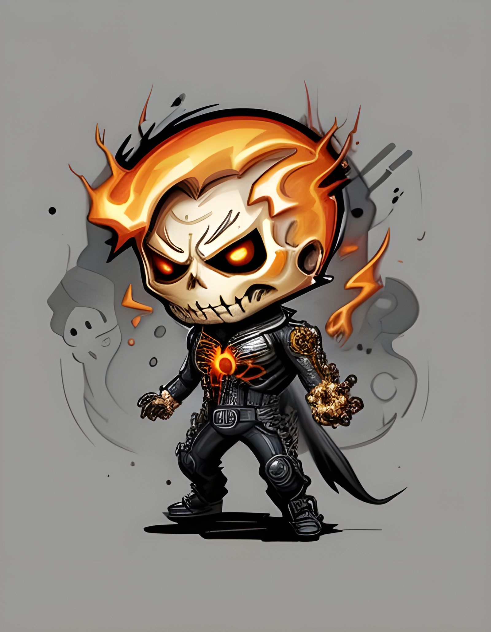 Chibi Ghost Rider Splash Art Concept