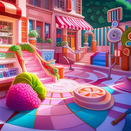 Candy Art Style Hyperdetailed Digital Illustration