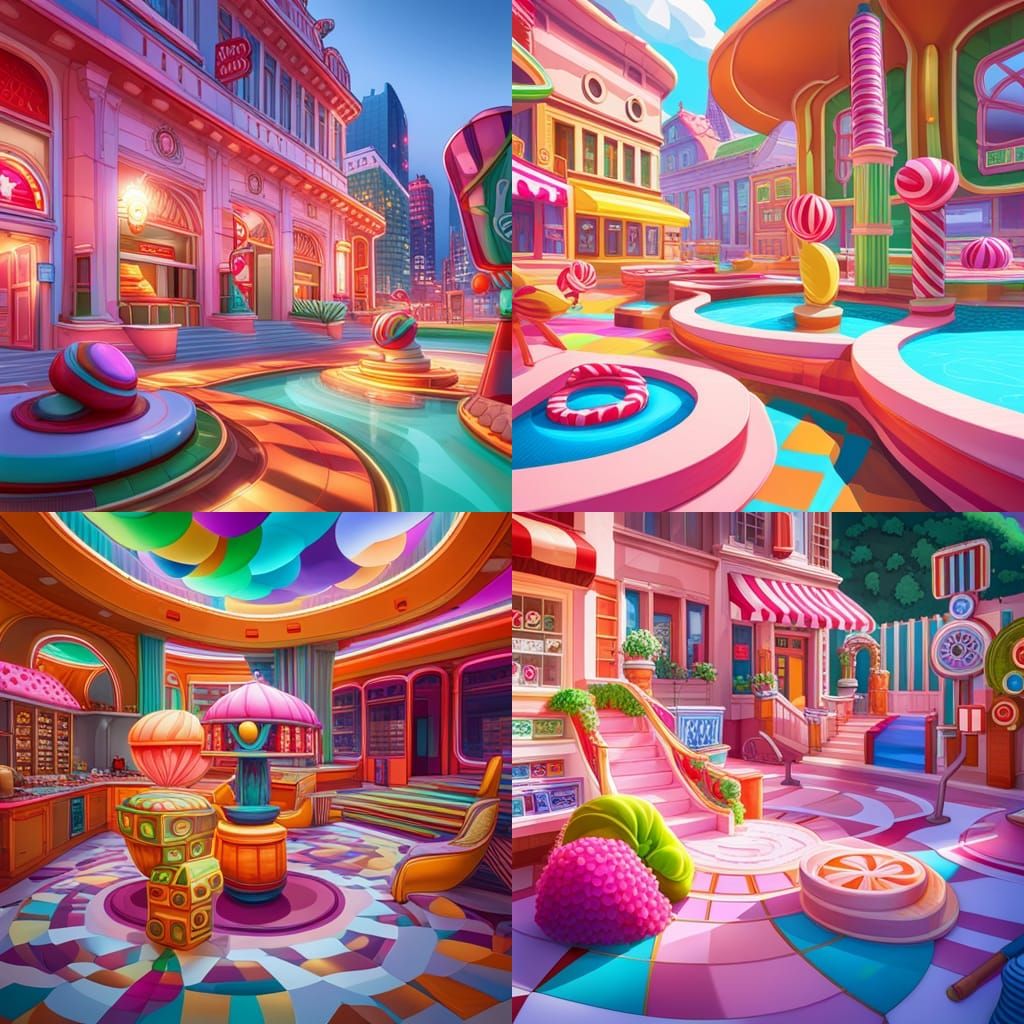 Whimsical Candyland in Hyperrealistic Digital Art