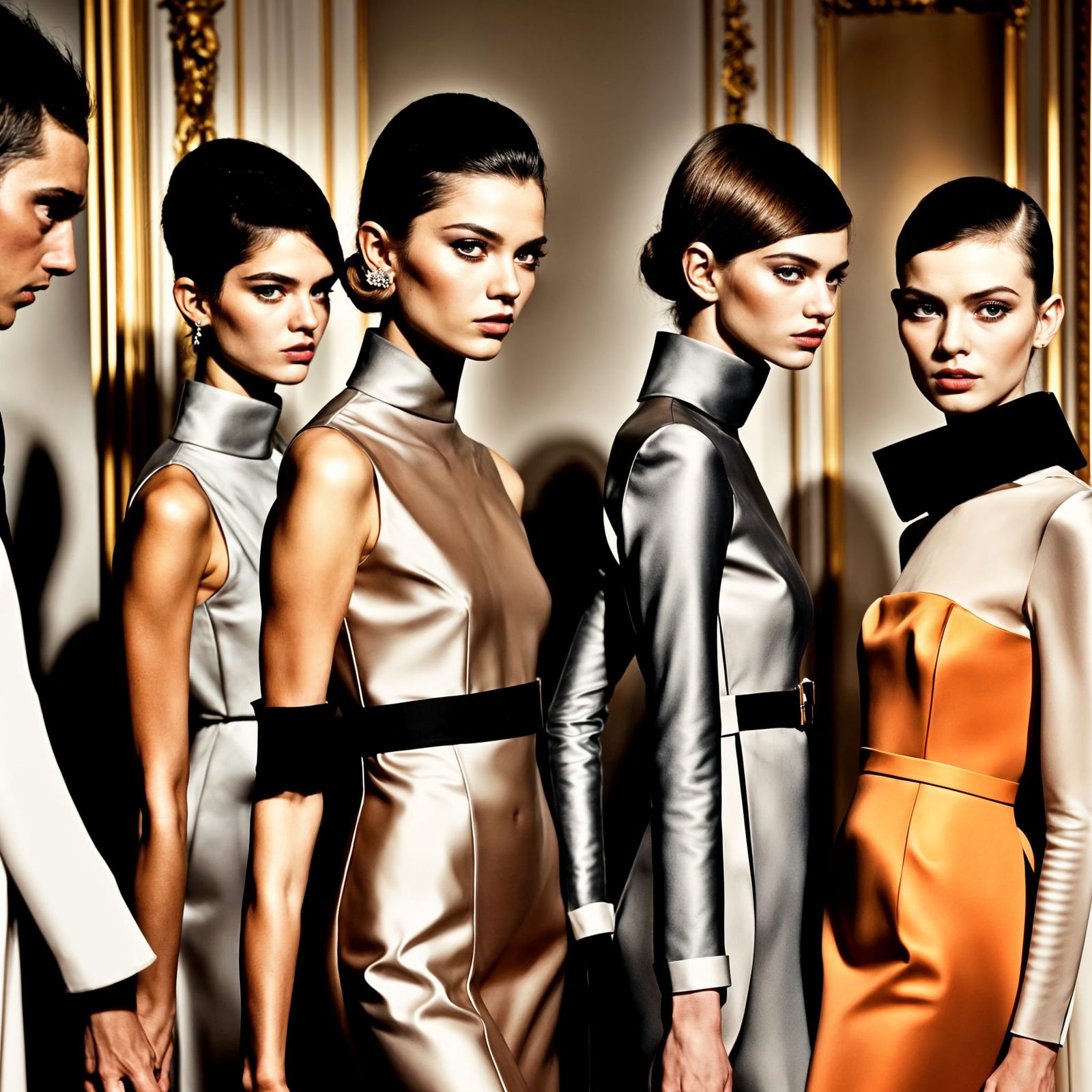 1960s Fashion Show in Paris Couture Style