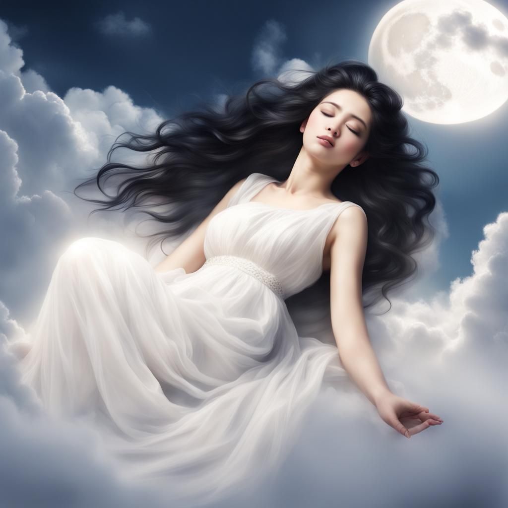 Sleeping Moon Goddess in Divine Sunlight