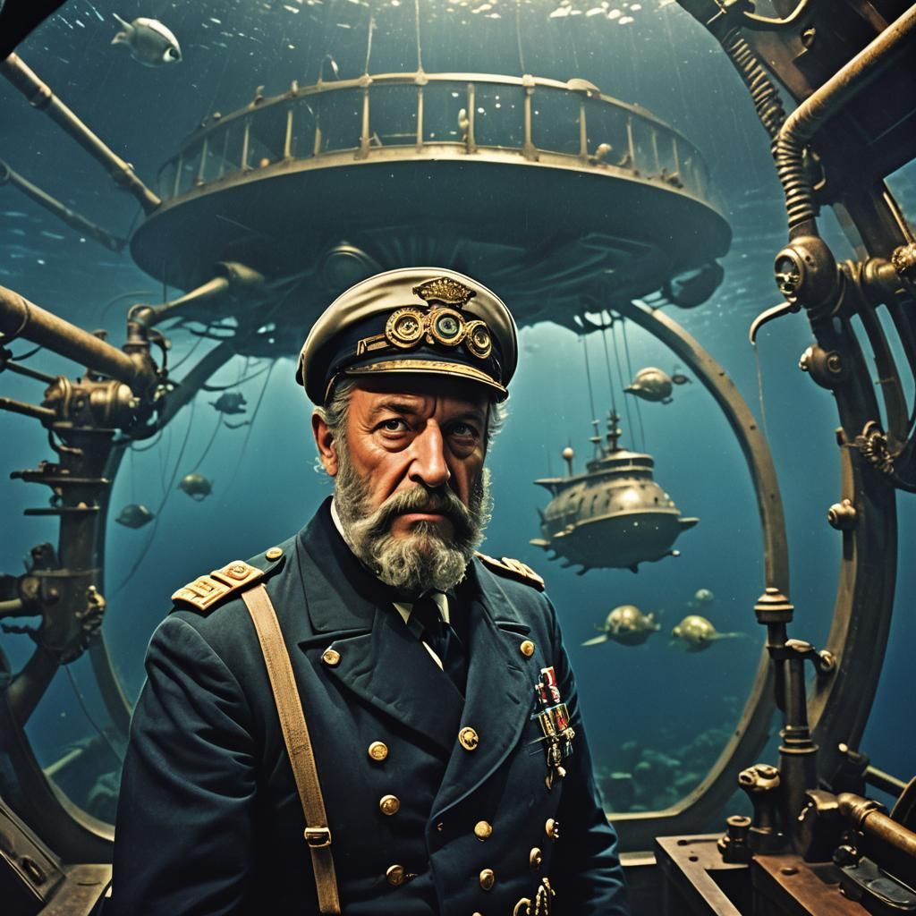 Captain Nemo in Nautilus: A Cinematic Underwater View