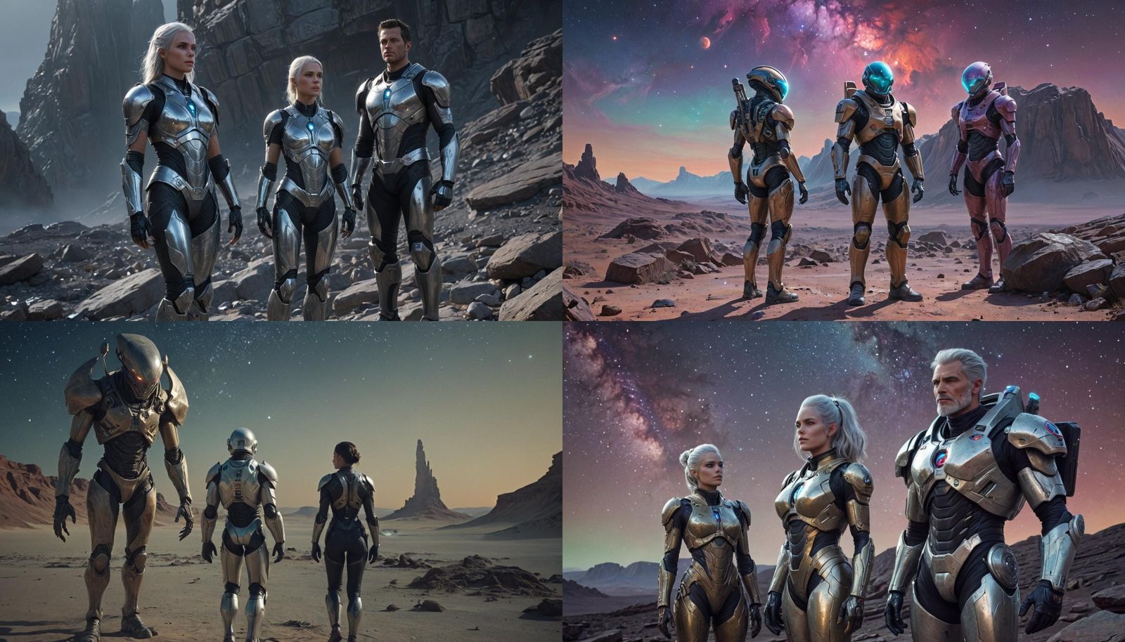 Human Medic and Alien Soldier in Space