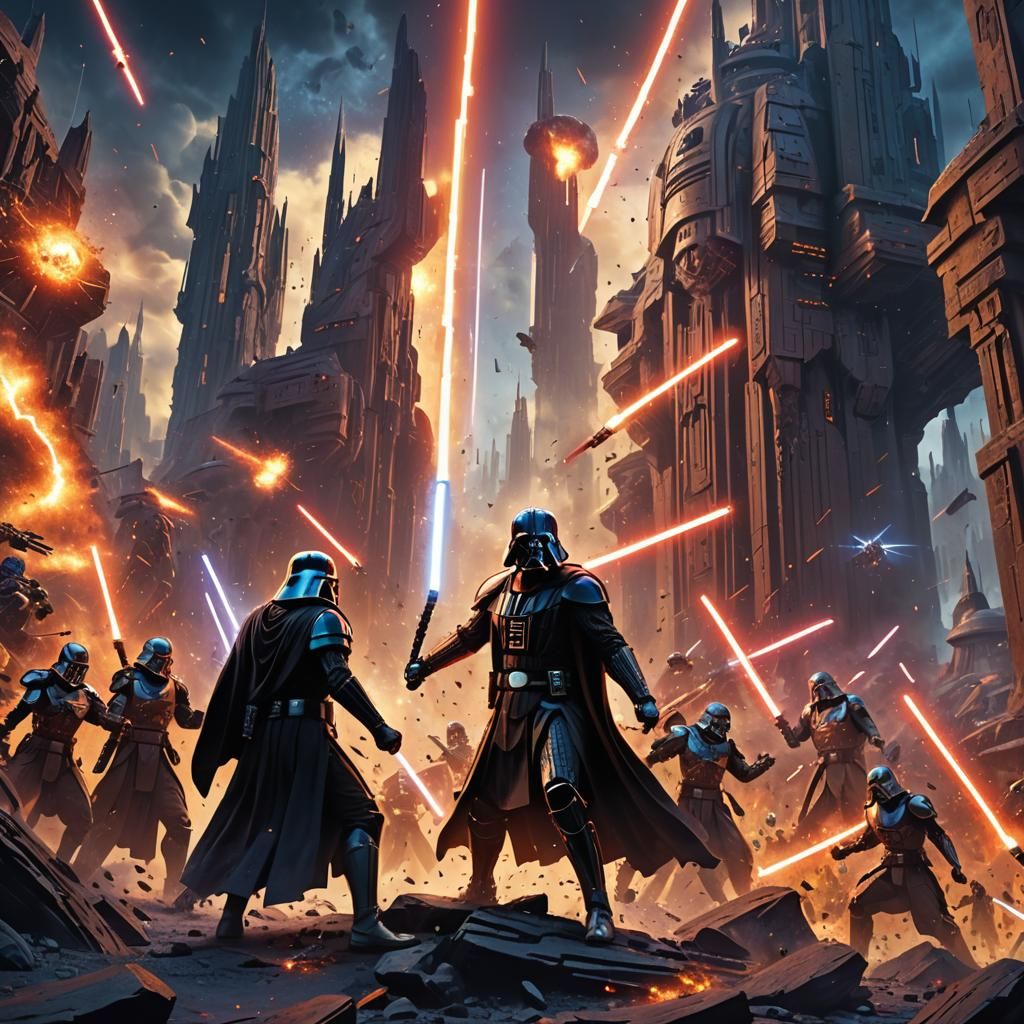 Epic Jedi vs Sith Battle in Cinematic Style