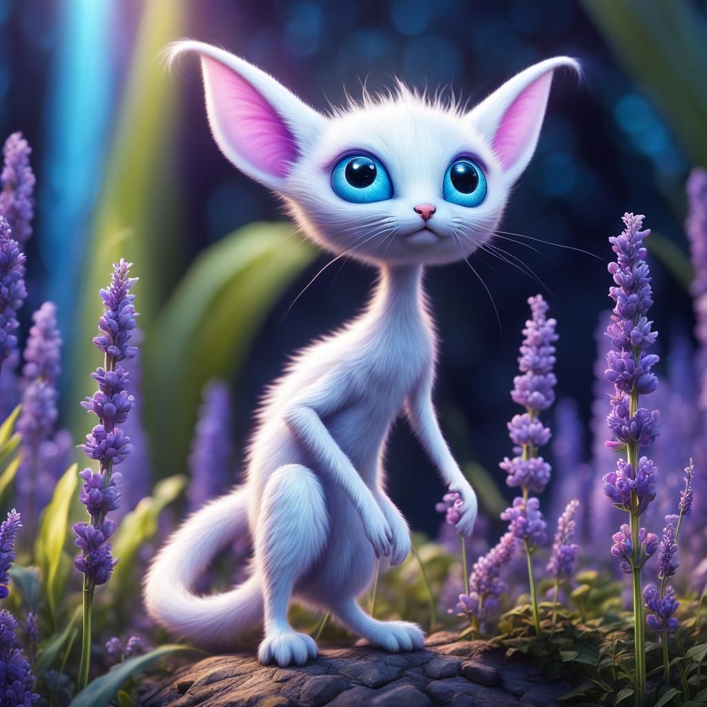 Adorable Alien Creature in a Pastel Setting